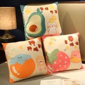 Meyve Desenli Dekoratif Yastık - Fude Niuyou (Kare) 40x40cm thumbnail 5