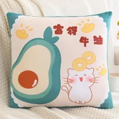 Meyve Desenli Dekoratif Yastık - Fude Niuyou (Kare) 40x40cm thumbnail 1