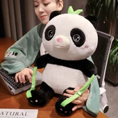 Panda Bambu Desenli Rulo Battaniye - Resim Rengi - 40*28cm+150*170cm - 11