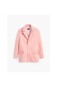 pembe  pamuk blazer ceket kadın - 4