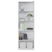 Modern 5 Raflı Kitaplık - Beyaz 64x182x26 cm - 4