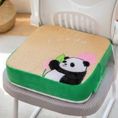 Modern Peluş Kare Lale Sarı Panda Minder - 40x40x10cm - 1