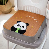 Modern Peluş Kare Kahverengi Panda Minder - 40x40x10cm - 1