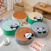 Modern Peluş Kare Lale Sarı Panda Minder - 40x40x10cm - 9