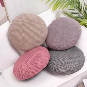Kazayağı Desenli Pamuk Futon Minder - Haki Beyaz Ekose - 60cm - 11