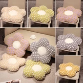 Kuzu Yünü Popcorn Minder - Sarı 45x45x10cm - 7