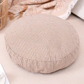 Kazayağı Desenli Pamuk Futon Minder - Haki Beyaz Ekose - 60cm - 1