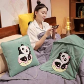 Bambu Desenli Panda Klima Yorgan Yastık - 45x45cm/1.5x2m - 5