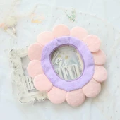 Ayçiçeği Klozet Kapak Matı - Pembe Yaprak Mavi İç Çember 53x50cm - 8
