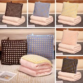 Çizgi Film Koyun Peluş Yastık Battaniye - Mavi 45*45/150*180cm - 8