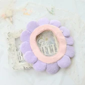 Ayçiçeği Klozet Kapak Matı - Pembe Yaprak Mavi İç Çember 53x50cm - 9