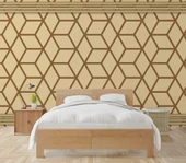 3 Boyutlu Kahverengi Geometrik Çizim Duvar Kağıdı thumbnail 2