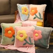 Çiçek Minder Yastık 3'ü 1 Arada - Gri Yastık 45cm thumbnail 7