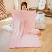 Şeker Renkli Peluş Battaniye - Gök Mavisi - 1.5x1.7m - 9