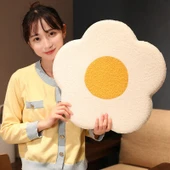 Teddy Polar Kumaş Çiçek Minder - Mango Sarısı - 45cm - 12