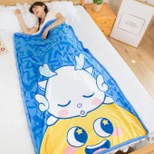 Çift Katlı Renkli Rüya Desenli Flanel Battaniye - 80x115 cm - 11