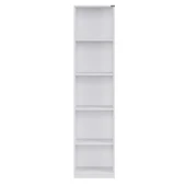 Modern 5 Raflı Kitaplık - Beyaz 43x182x26 cm - 2