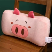 Çizgi Film Desenli Hafızalı Köpük Yastık - Pembe Domuz 42cm x 22cm - 12