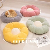 Çiçek Şeklinde Peluş Minder - Yeşil - 50cm - 7
