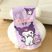 Kuromi Desenli Flanel Havlu - 75x35cm - 6