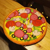 Hafızalı Köpük Oturma Minderi - Alman Sosisli Pizza - 40cm - 1
