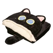 Kedi Şal Battaniye - Siyah Kedi - Büyük Boy 1.6x1.4m - 9