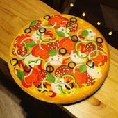 Hafızalı Köpük Oturma Minderi - Alman Sosisli Pizza - 40cm - 6