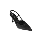 YAZKIŞ Kadı Gümüş Altın Siyah İnce 8cm Topuklu Önü Kapalı Arkası Açık Abiye Düğün Ayakkabısı - 1