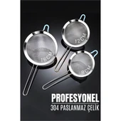3 Boy Süzgeç Seti 304 Paslanmaz Çelik Spiderweb Design - 1