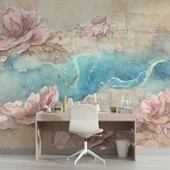 Soft Pembe Gül Desenli Duvar Kağıdı - 4