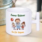 Canımız Babamız Seni Çok Seviyoruz Yazılı Babalar Gününe Özel Hediyelik T Kupa Bardak thumbnail 1