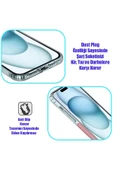 EVAX  (TIPALI ŞEFFAF) Iphone 15 Kamera Koruyuculu Şarj Yeri Tıpalı Yumuşak Şeffaf Silikon Kılıf - 3