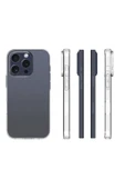 EVAX  (2MM ŞEFFAF) Iphone 15 Pro Uyumlu Şeffaf Yumuşak Esnek Silikon Kılıf - 3