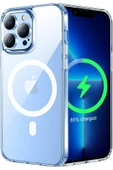 EVAX (MAGSAFE KILIF) Iphone 13 Pro Uyumlu Magsafe Wireless Kılıf Darbe Emici Şeffaf Silikon Kılıf - 1