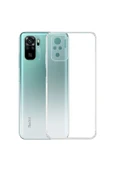 EVAX  (TIPALI ŞEFFAF) Xiaomi Redmi Note 10 Kamera Koruyuculu Şarj Yeri Tıpalı Yumuşak Şeffaf Silikon Kılıf - 1