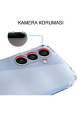 EVAX (TIPALI ŞEFFAF) Samsung A25 Kamera Koruyuculu Şarj Yeri Tıpalı Yumuşak Şeffaf Silikon Kılıf - 2