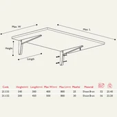 Katlanır Duvar Masa Ayağı 30cm Beyaz thumbnail 3