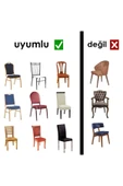 Bemrax Likralı İpek Görünümlü, Yıkanabilir Sandalye Örtüsü - 5