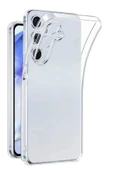EVAX  (TIPALI ŞEFFAF) Samsung Galaxy A56 Şeffaf Silikon Kılıf / Kamera Yeri Korumalı / Şarj Yeri Tıpalı - 1