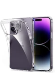 EVAX (2MM ŞEFFAF) Iphone 14 Pro Uyumlu Şeffaf Yumuşak Esnek Silikon Kılıf - 1