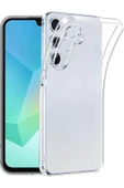 EVAX  (TIPALI ŞEFFAF) Samsung Galaxy A16 Şeffaf Silikon Kılıf / Kamera Yeri Korumalı / Şarj Yeri Tıpalı - 1