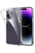 EVAX  (2MM ŞEFFAF) Iphone 14 Pro Max Uyumlu Şeffaf Yumuşak Esnek Silikon Kılıf - 1