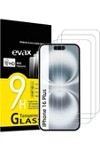 EVAX  3'lü Paket iPhone 16 Plus Uyumlu Temperli HD+ Cam Ekran Koruyucu (3'lü Paket) - 1