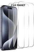 EVAX  3'lü Paket iPhone 15 Pro Uyumlu Temperli HD+ Cam Ekran Koruyucu (3'lü Paket) - 1