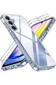 EVAX  (2 CAM + 1 KILIF) Samsung Garaxy A25 Uyumlu 1 Şeffaf Silikon Kılıf + 2 Cam Ekran Koruyucu - 2