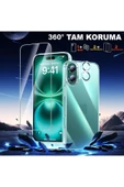 EVAX  (5'i 1 ARADA) iPhone 16 Plus Uyumlu 1 Şeffaf Kılıf + 2 Ekran Koruyucu + 2 Kamera Lens Koruyucu - 2