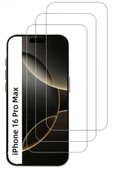 EVAX  3'lü Paket iPhone 16 Pro Max Uyumlu Temperli HD+ Cam Ekran Koruyucu (3'lü Paket) - 1
