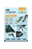EVAX 4’lü 2in2 1.5mt Data ve Şarj Kablosu Kablosu Type-C Lightning Bir Arada - 3