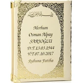 İsim Baskılı Ciltli Yasin Kitabı Orta Boy Tül Keseli İnci Tesbihli  ( 25 Adet ) - 3