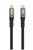 EVAX 60W TYPE-C to TYPE-C Siyah Hasır Yassı Şarj ve Data Kablosu - 1